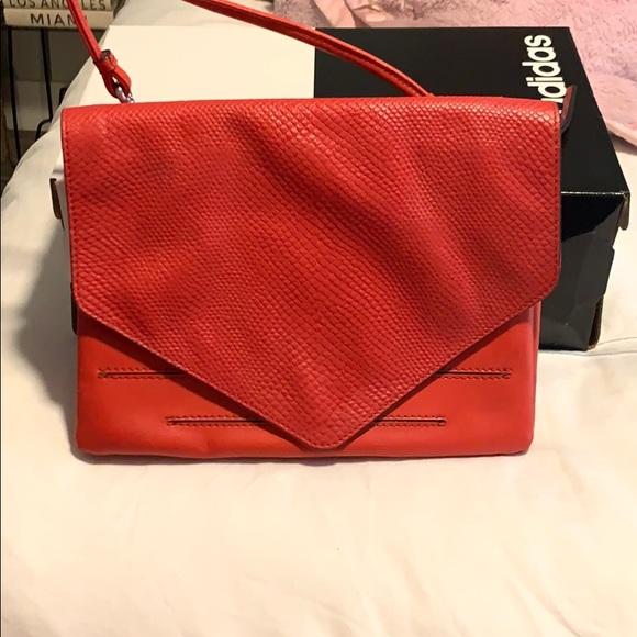 Banana Republic Handbags - Banana Republic Red Leather Clutch